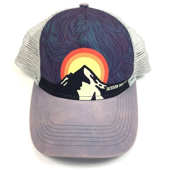 Jackson Hole Wyoming WY Trucker Hat Cap Snapback Cap Gray Mesh Multicolor Duckco - Picture 4 of 9
